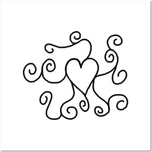 Heart Doodle Posters and Art